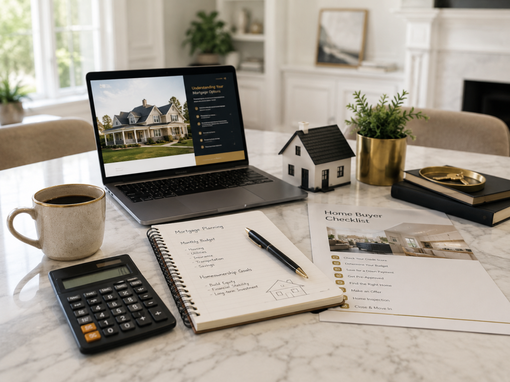 Mortgage learning center with home buying tools, calculator, buyer guide, and mortgage planning resources
